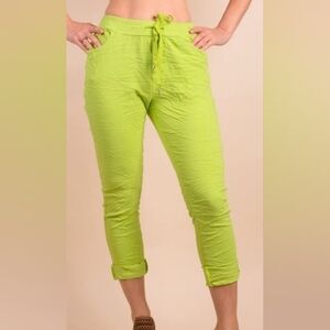 Vibrant Lime Cropped Pants